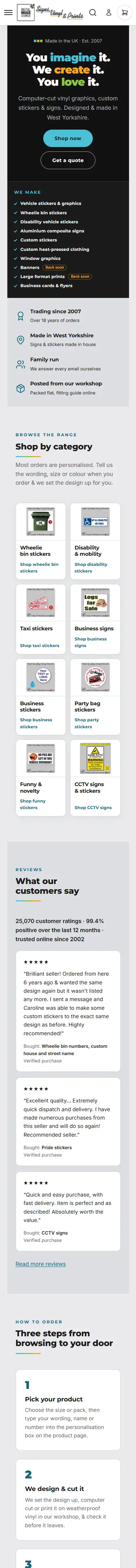 The Digital Image Lounge home page on a phone